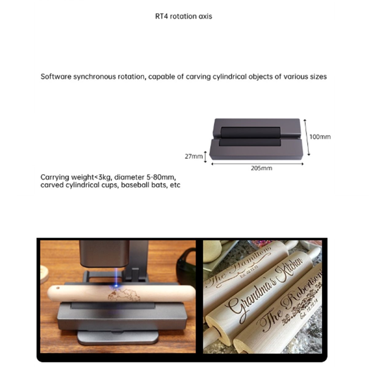 R4 Rotary for MR.CARVE C1 5W L - огляд і ціна Rotary Axis Laser Engraver
