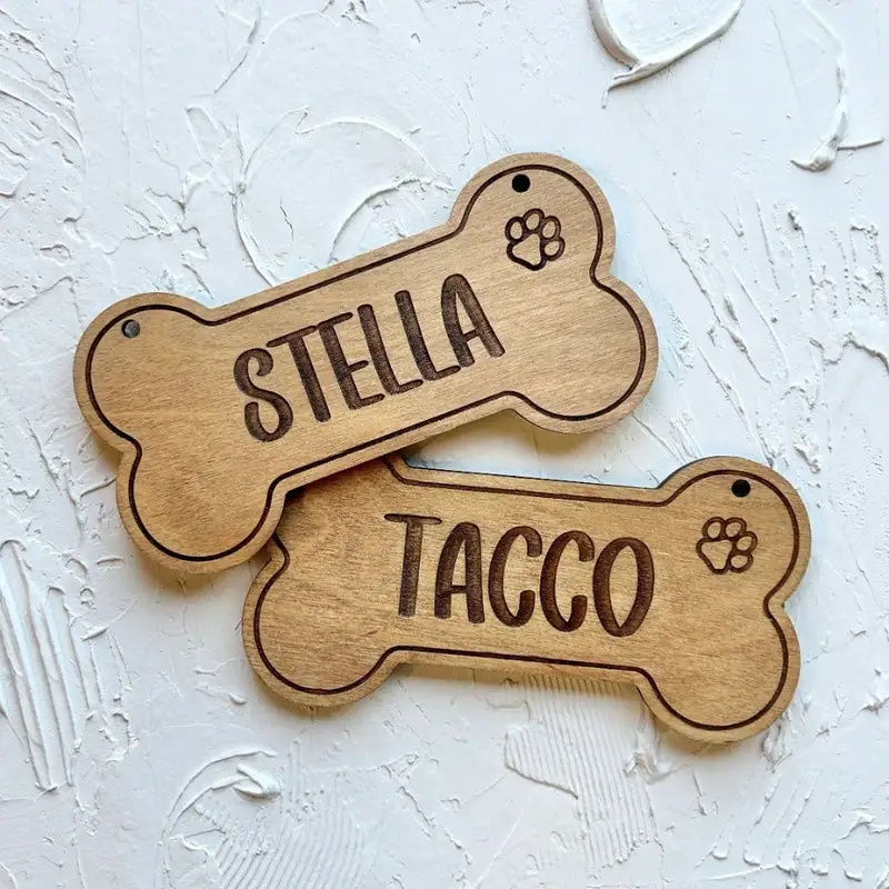 5PCS Custom Wooden Dog Tag - P - огляд і ціна Industrial Laser Power