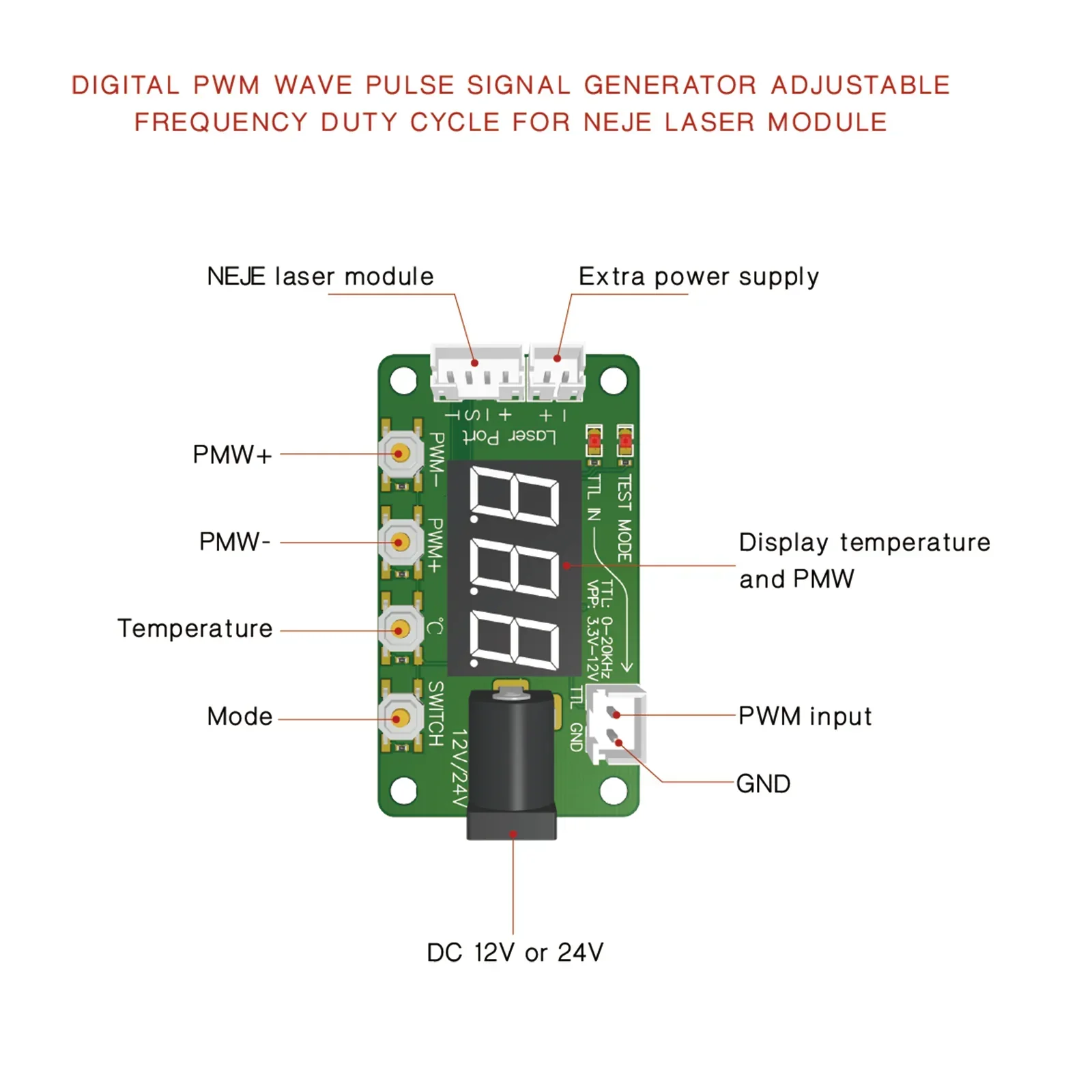 NEJE PWM Laser Control Board w - огляд і ціна Laser Controller Board